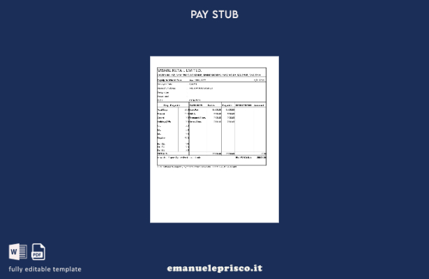 modello di busta paga Vishal Retail LTD in stile verificato